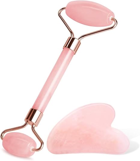 Facial Massage Roller and Gua Sha Set – Cooling Skin Care Tools for Relaxation & Beauty Rituals